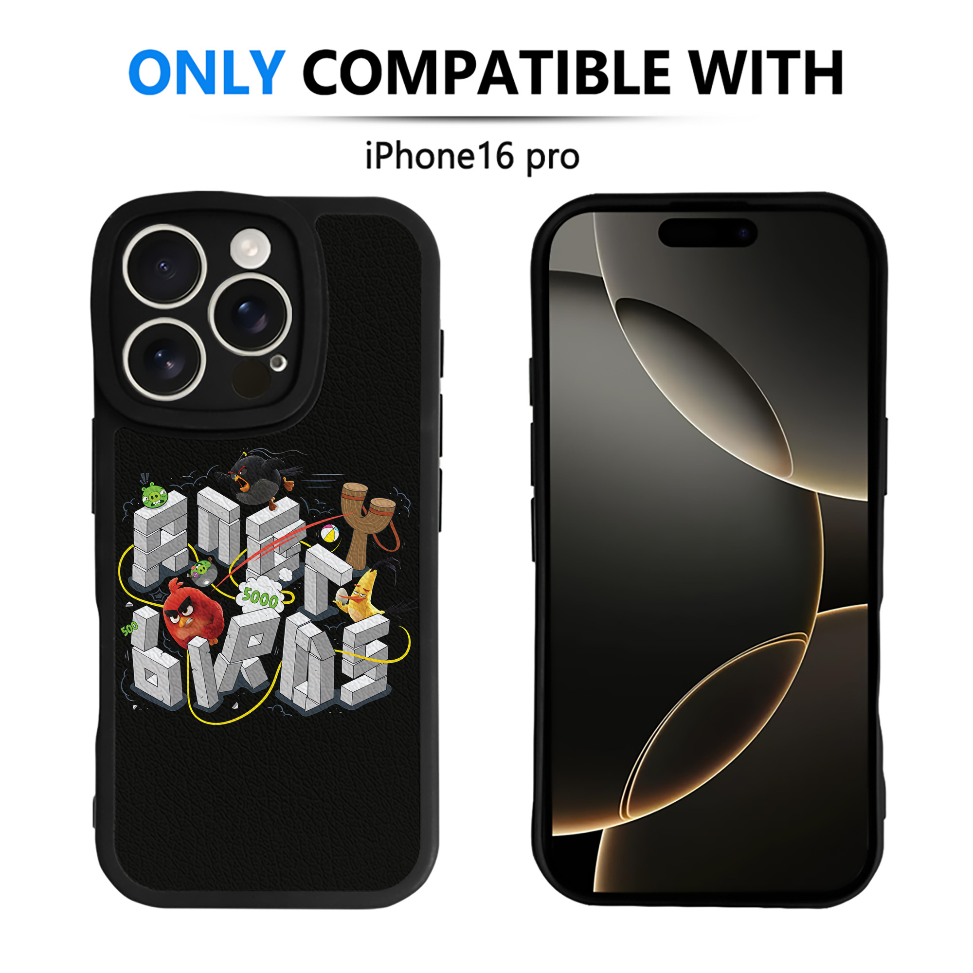 （画像用） Angry Birds アングリーバード 【iPhone 16シリーズ対応】シリコンスマホケース（レザー調） 材質：シリコン
